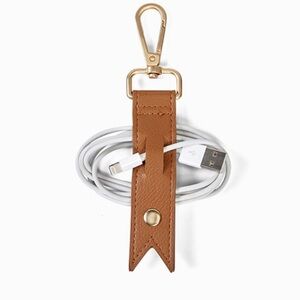 Great for Students ~ Cord Wrap Keychain - Caramel Smooth Pebble